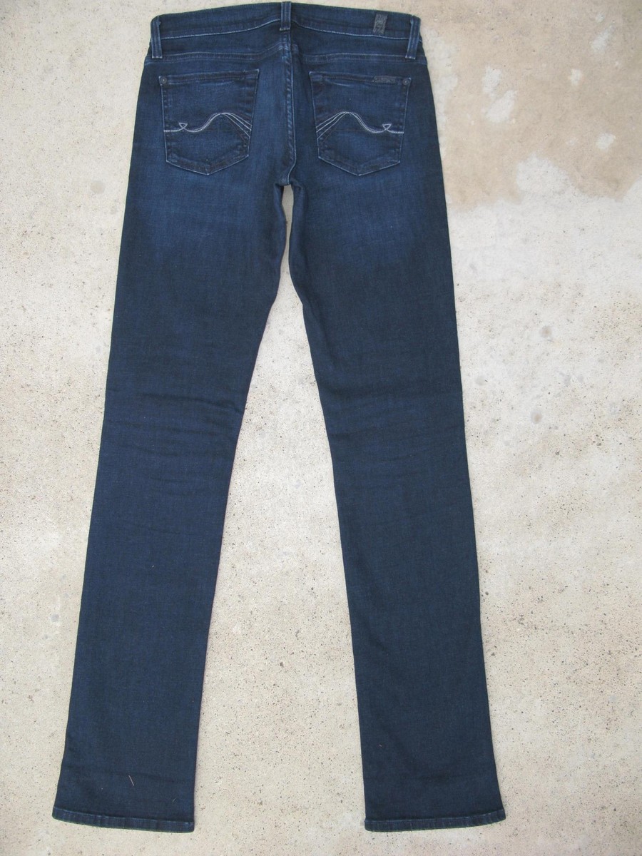 パンツ 7 FOR ALL MANKIND Women Straight Pants JSRCA910CI00 DARK BLU 7 For All Mankind Straight Leg Jeans Womens Sz 26 Dark Blue