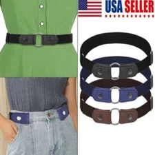 Men Women Buckle-free Elastic Invisible Waist Belt for Jeans No Bulge Hassle US