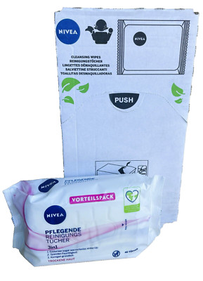 1x NIVEA 3 in 1 Reinigungstücher, pflegend 4x40 Stück für Trockene Haut