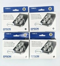 GENUINE LOT of 4 Black EPSON 59 INKS STYLUS PHOTO R2400 T059120 T059820 OEM