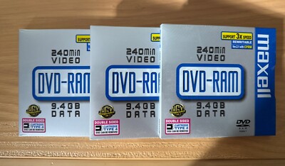 DVD - RAM : DATA & VIDEO 9,4 GB : DOUBLE SIDED CARTRIDGE TYPE - MAXWELL