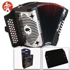 Hohner Panther GCF Sol 31 Button Accordion With Straps, Harmonica Pack, Backpad