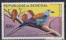 SENEGAL #C27 MNH 50fr ABYSSINIAN ROLLER IN NATURAL COLORS