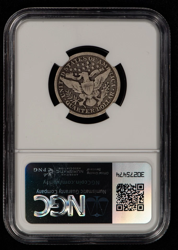 1896-O 25c Silver Barber Quarter - Original PQ Semi Key Date - NGC VG 8 - Z4680 - Image 2 of 4
