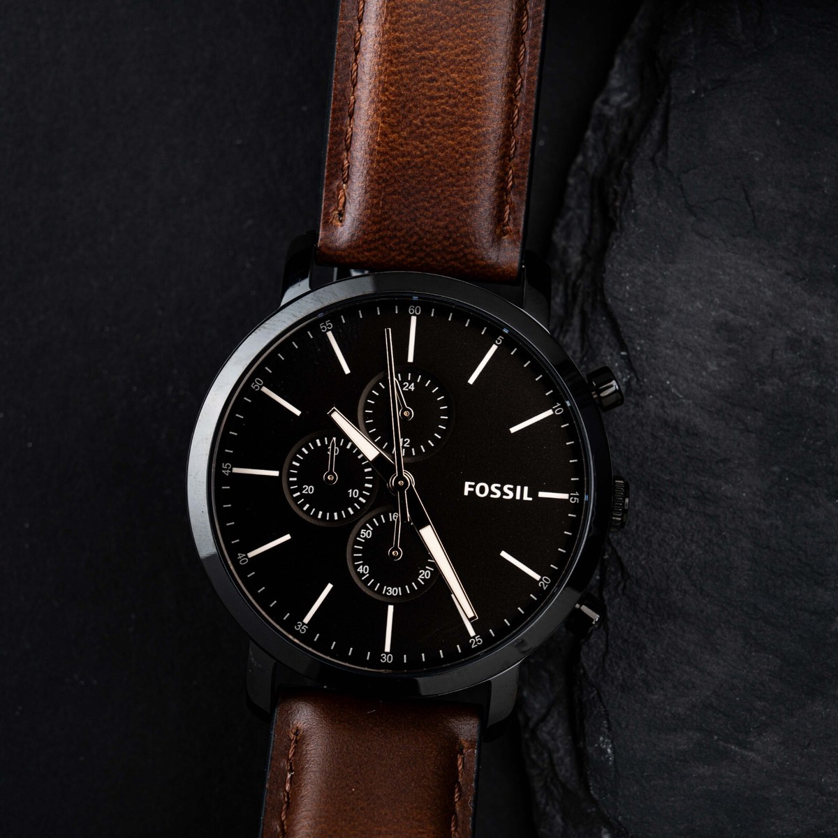 Fossil Herren Armbanduhr BQ2461 Luther Chronograph UHR Edelstahl