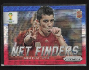 2014 Panini Prizm FIFA Blue and Red Blue Wave #22 David Villa Spain