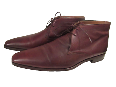 MAGNANNI for Saks Fifth Avenue brown leather dress chukka 