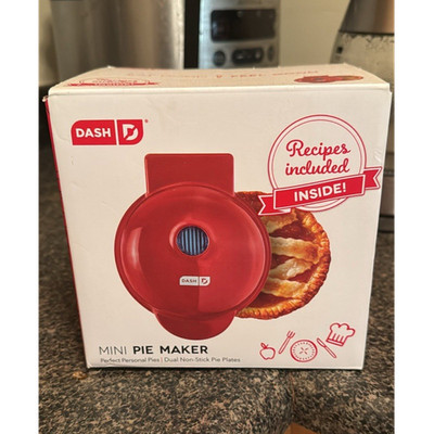 DASH Mini Pie Maker Red Dual Non-Stick Plates Recipes Included