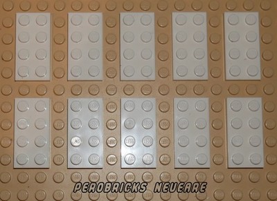 Lego Basic 10 Platten 2x4 #3020 weiss NEUWARE