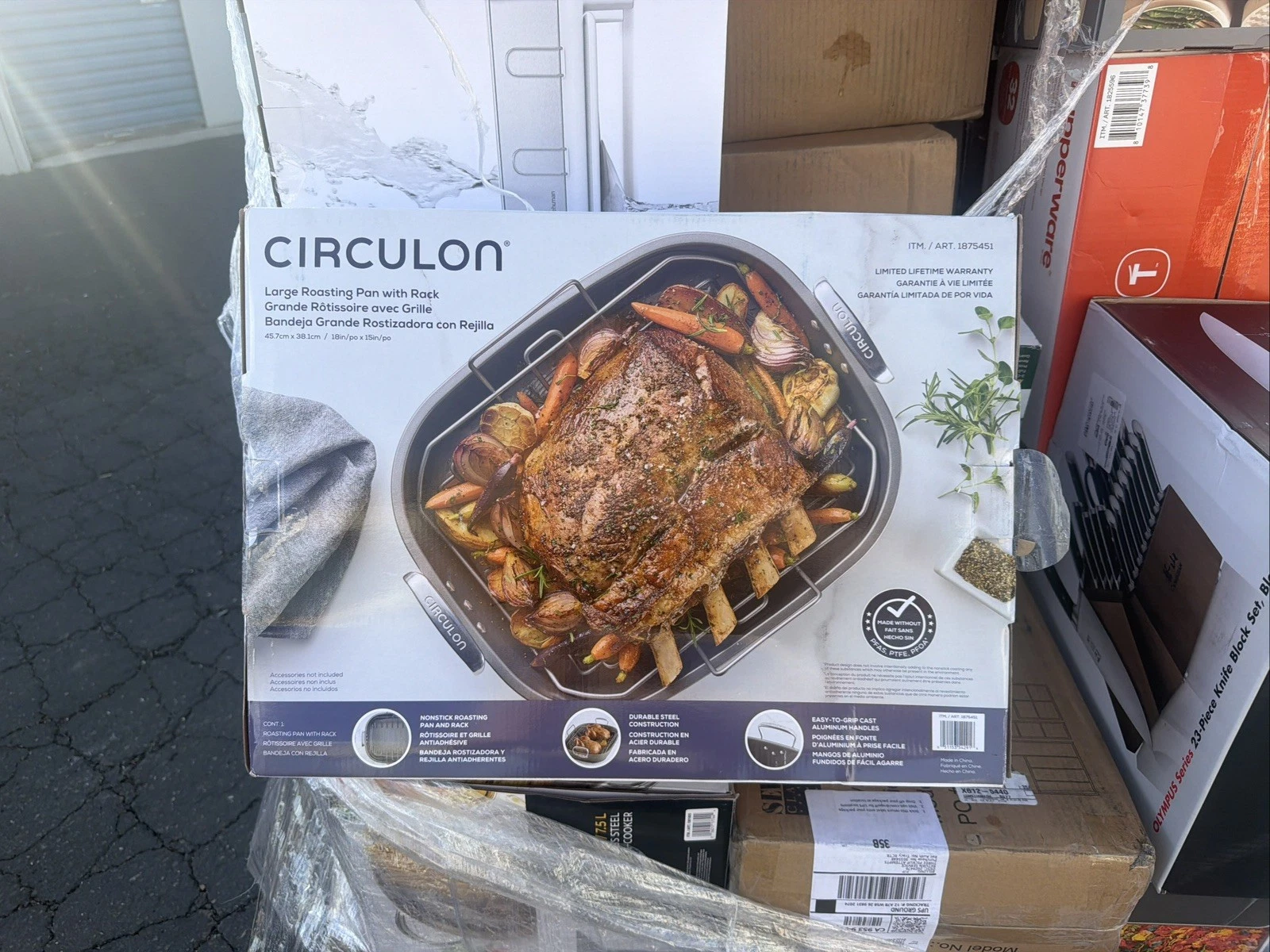 Circulon Nonstick Roasting Pan / Roaster with Rack - 18 Inch x 15 Inch Premier