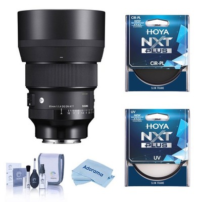 Sigma 85mm f/1.4 DG DN ART Lens for L Mount with Hoya 77mm UV+CPL Filter Kit