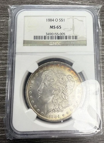 MS65 1884-O Morgan Silver Dollar NGC Beautifully Toned Rare