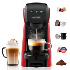 5in1 Pod Coffee Machine 20Bar 0.8L Auto Espresso Maker Red Compact