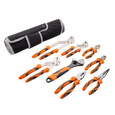 Pliers Set 8-Piece, High Carbon Steel, Groove Joint Pliers, and Tool Bag
