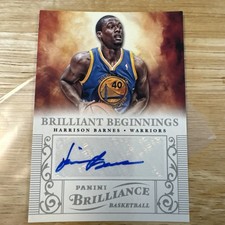 2012-13 Brilliance Harrison Barnes BRILLIANT BEGINNINGS Rookie Auto Card No. 24. rookie card picture