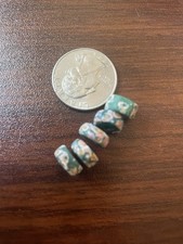 Antique Small Green Beads With Pink And White Decoration Beads