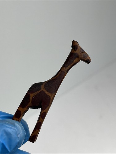 Vintage Holz Giraffe handgeschnitzt Miniatur (ich glaube sie stammt von einem Servierlöffel) - Bild 10 von 10