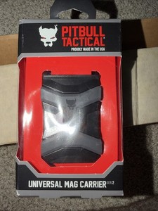 Pitbull Tactical Universal Mag Carrier Gen 2 Black W/Gray Band USA, NEW IN BOX