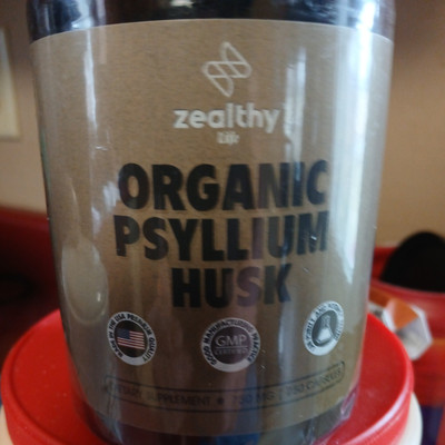 Zealthy Life Organic  Psyllium Husk Capsules.750mg.capsules.250 Capsules Bottle 