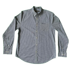 Ben Sherman Men's Shirt Size MEDIUM Heritage Gingham Check Navy Blue/White VGC .