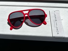 NWT Janie and Jack Red aviator sunglasses Sunnies 2-4 years Beach Vacation Retro