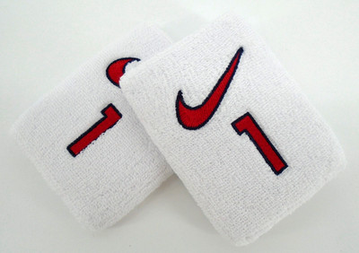 Nike Wristbands Baseball MLB #1 Ozzie Albies White/Sport Red