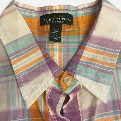 Ralph Lauren Jeans Co. Plaid Button-Up Collared Shirt Multicolor Womens Large - Picture 2 of 6