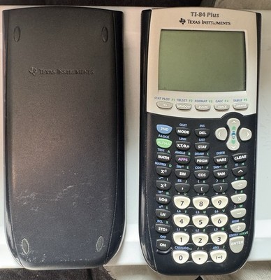 Texas Instruments TI-84 Plus Graphing Calculator Black Tested Working w/ Cover