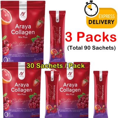 3X ARAYA Collagen Mix Plus 90 Sachet - Premium Women's Beauty Supplement Express