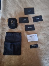 NUOVO portachiavi Saint Laurent Jamie YSL cubo nero stampa coccodrillo pelle 669964