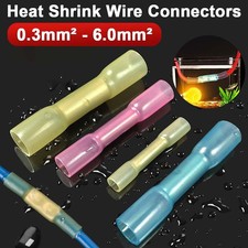 Electrical Wire Connectors Insulated Heat Shrink Butt Crimp Terminals Wire Cable