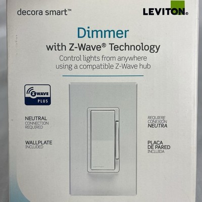Leviton White Decora Dimmer w/ Z-Wave Tech, Works w/ Wink & SmartThings DZ6HD