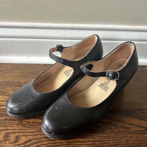 Women's Black Leather La Constancia Folklorico Dance Shoes Made in Mexico SZ 6 