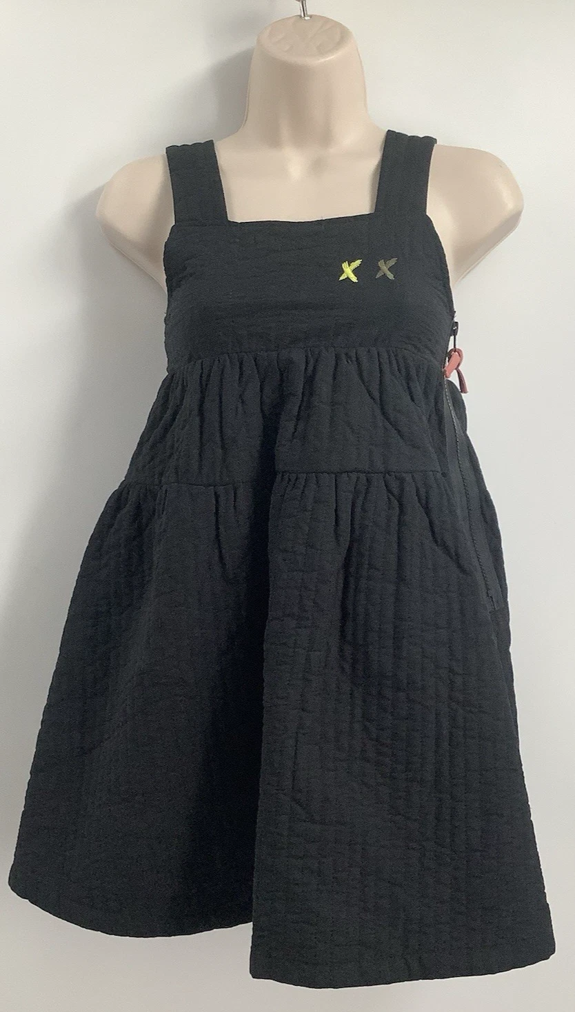 Hey Kid Girl's Square Neck Sleeveless Black Puffer Dress Size 7 ~HK259B