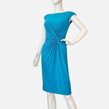 LAUREN RALPH LAUREN Size 2 Women's Form Fitted Blue Dress With Side Twist Detail