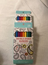 2 LEISURE ARTS Adult Coloring Art Supplies 18 Markers Each Pack