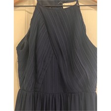 BHLDN Navy Pleated Maxi Dress Sz 0 Bridesmaid