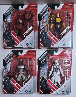 GI Joe Snake Eyes Movie 6'' Red Ninja, Storm Shadow, Scarlett & Night Creeper Lot