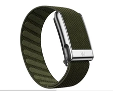 Whoop 5.0/MG Superknit Luxe Band - Forest Green - Shiny Silver Clasp - Logo