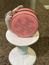 Tory Burch Perforated-Logo Circle Pouch Key Fob - Cosmo Pink - 36732 - NWT