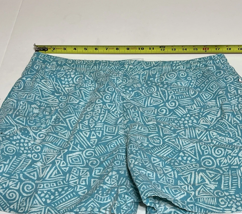 Vintage Hobie Mens Swim Trunks Sz Medium Short 90s Lined Tribal Geometric - Image 3 of 4