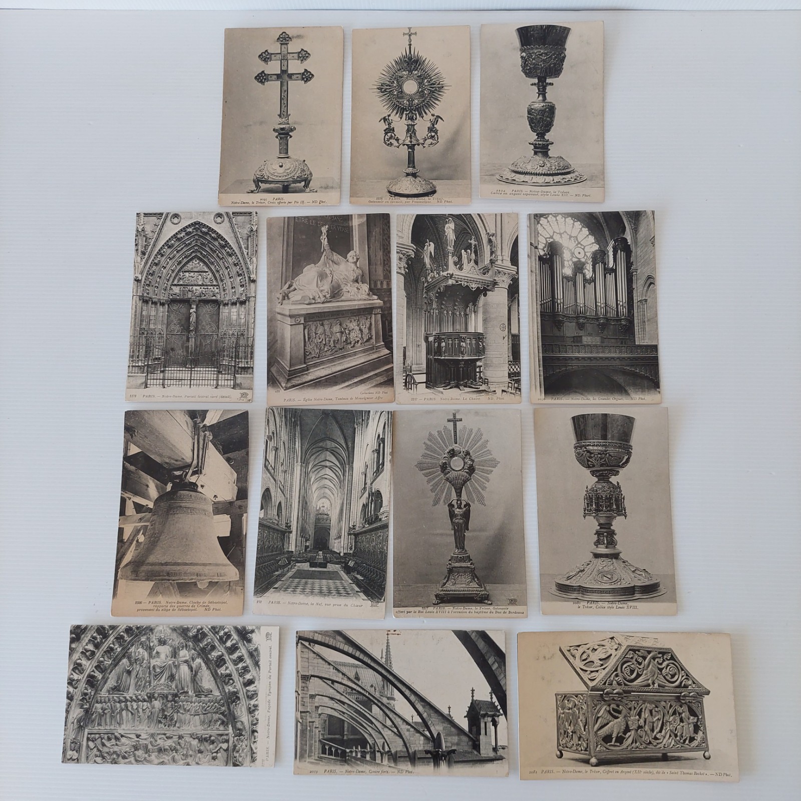 Lot Of 13 Vintage Paris Postcards ND Phot Notre-Dame Treasury Unposted c1905