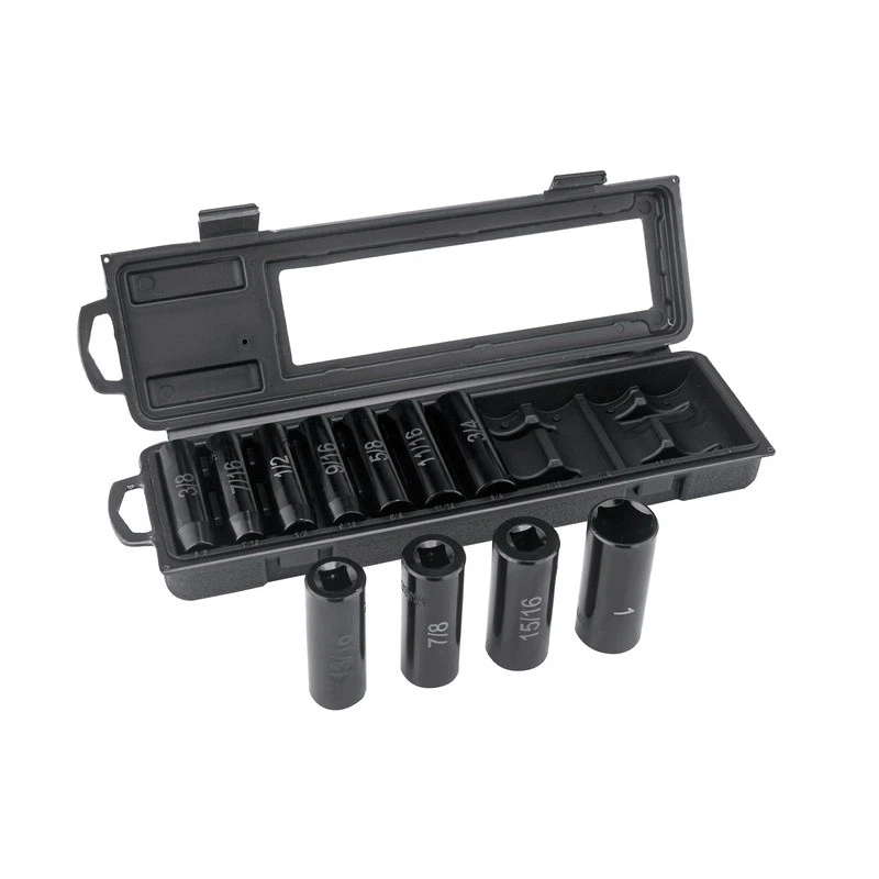 11-Piece 1/2 Drive Deep Impact Socket Set 6-Point Vanadium Steel Storage Case US - Image 3 of 4