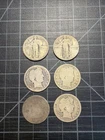 6x USA Silver Quarters 1854 1899 1909 1929 Seated Standing Barber