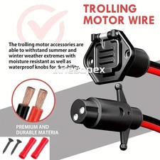 Waterproof Trolling Motor Plug - 12V-24V, 8 Gauge, Quick Connect for Minn Kota B