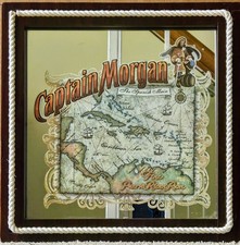 Captain Morgan Spiced Rum Rope Ship Boat Mirror Sign Nautical Pirate Bar