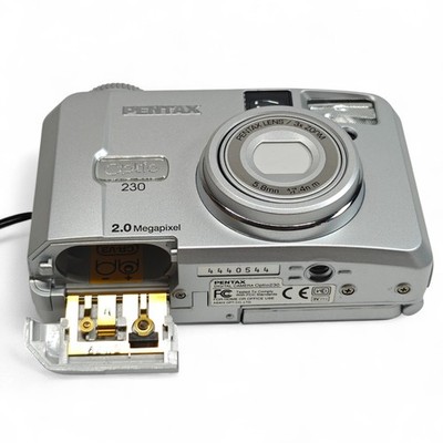 Pentax Optio 230 Digital Camera Silver 2.0MP Flip Screen Retro