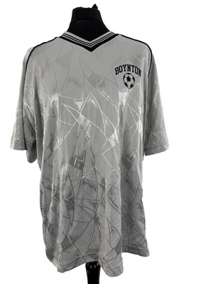 Vintage 1990s High 5 Boynton Soccer Jersey Silver XL 44-46 in Made in USA