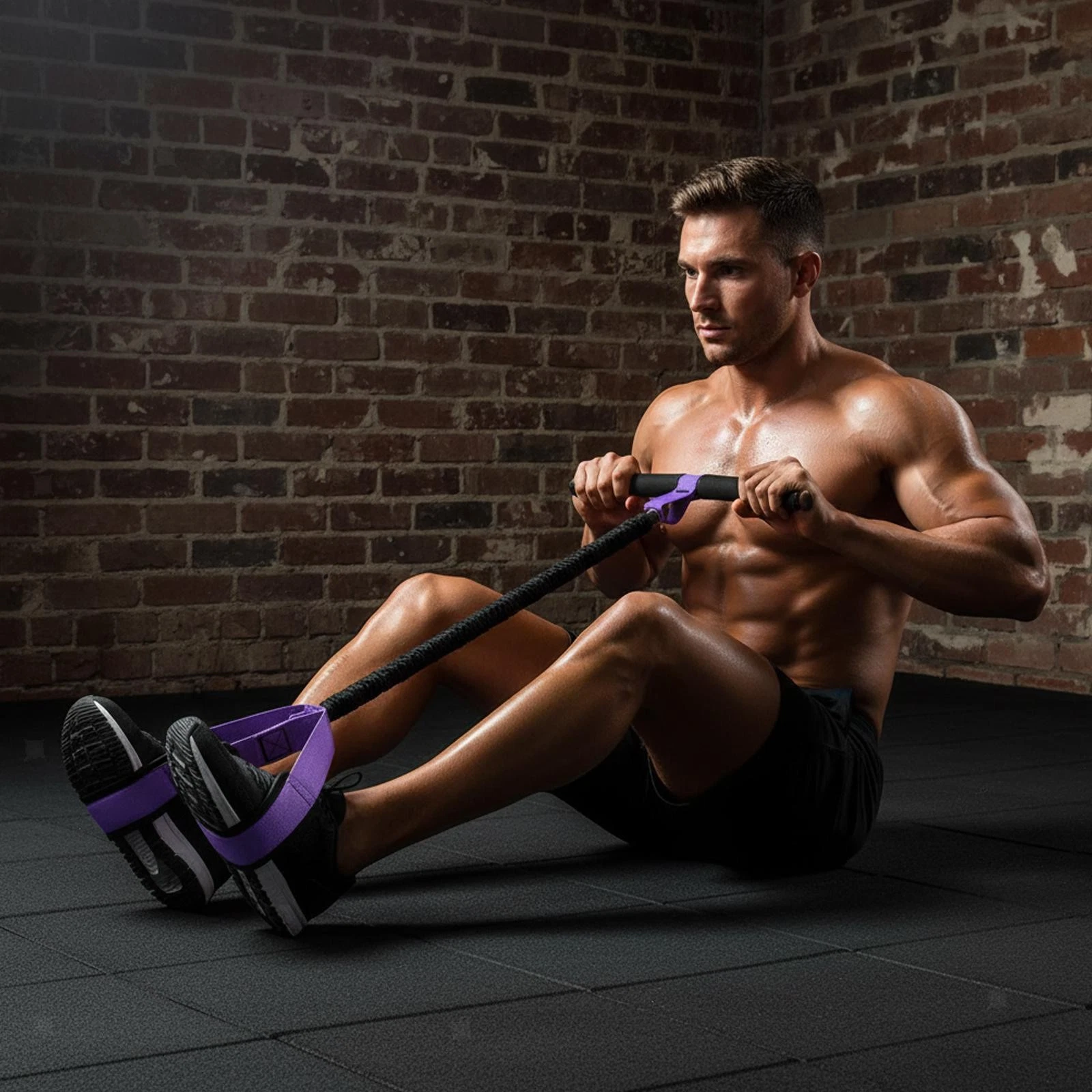Foot Pedal Resistance Bands Sit up Exercise for Waist Abdomen Bodybuilding
