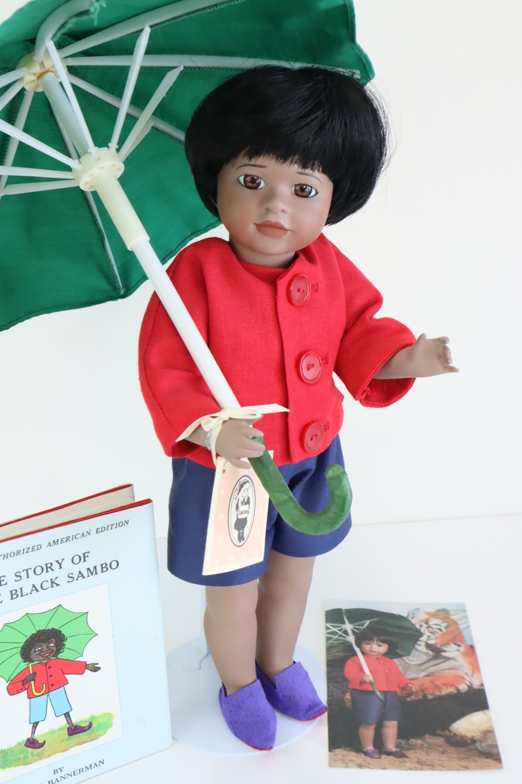 1991 Wendy Lawton Doll 13" LITTLE BLACK SAMBO w/ Tag & Box Ltd Ed 339/500 p
